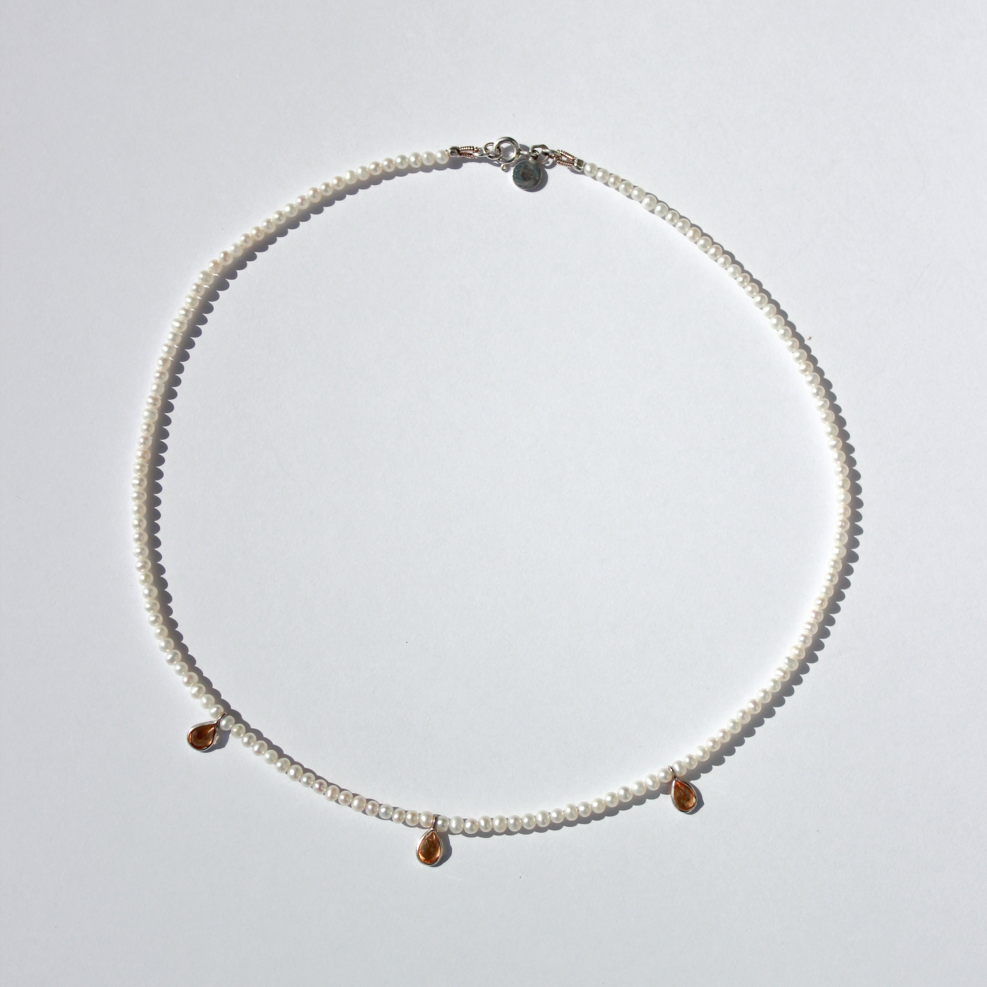 Sun Citrine & Pearls Necklace