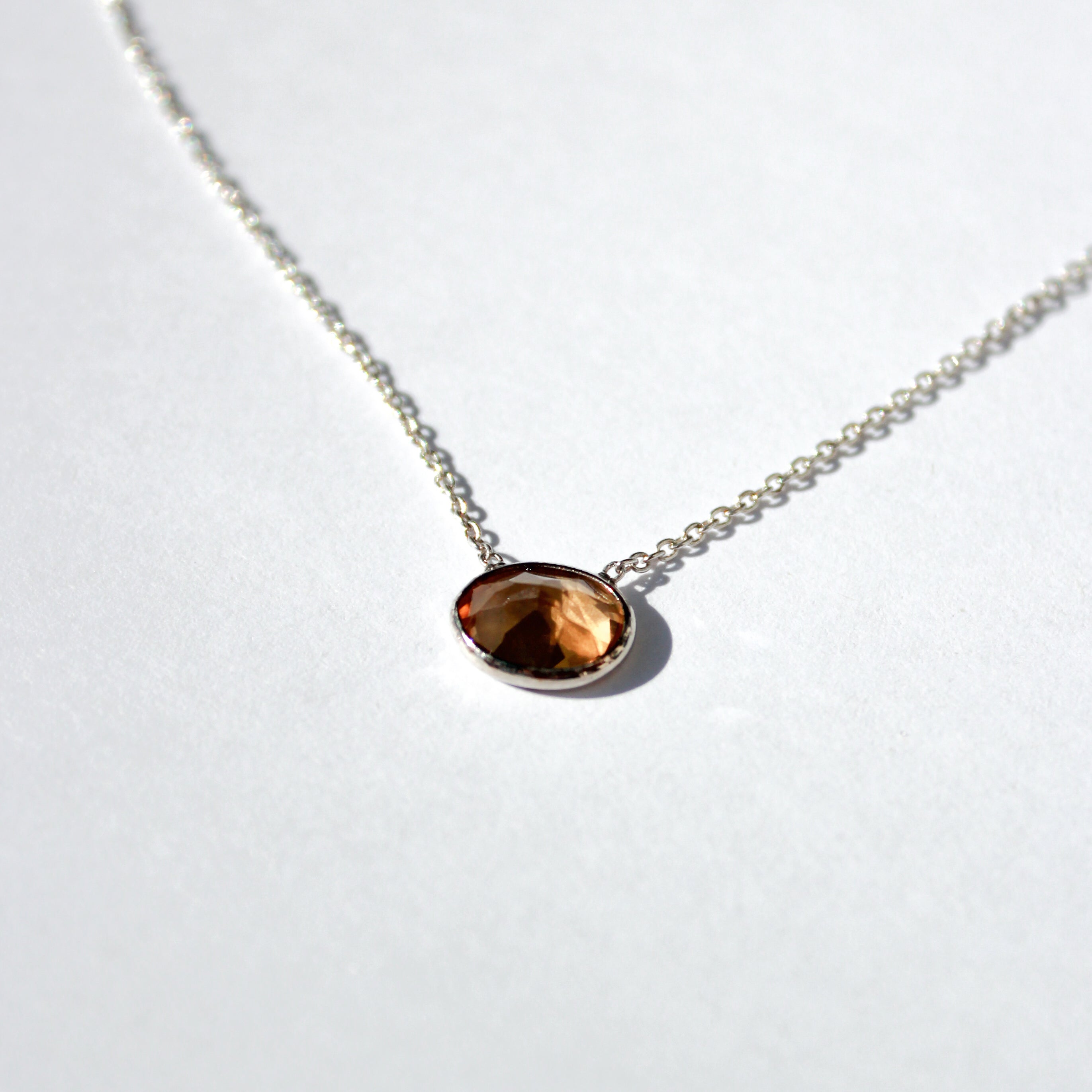 Sun Oval Citrine Necklace