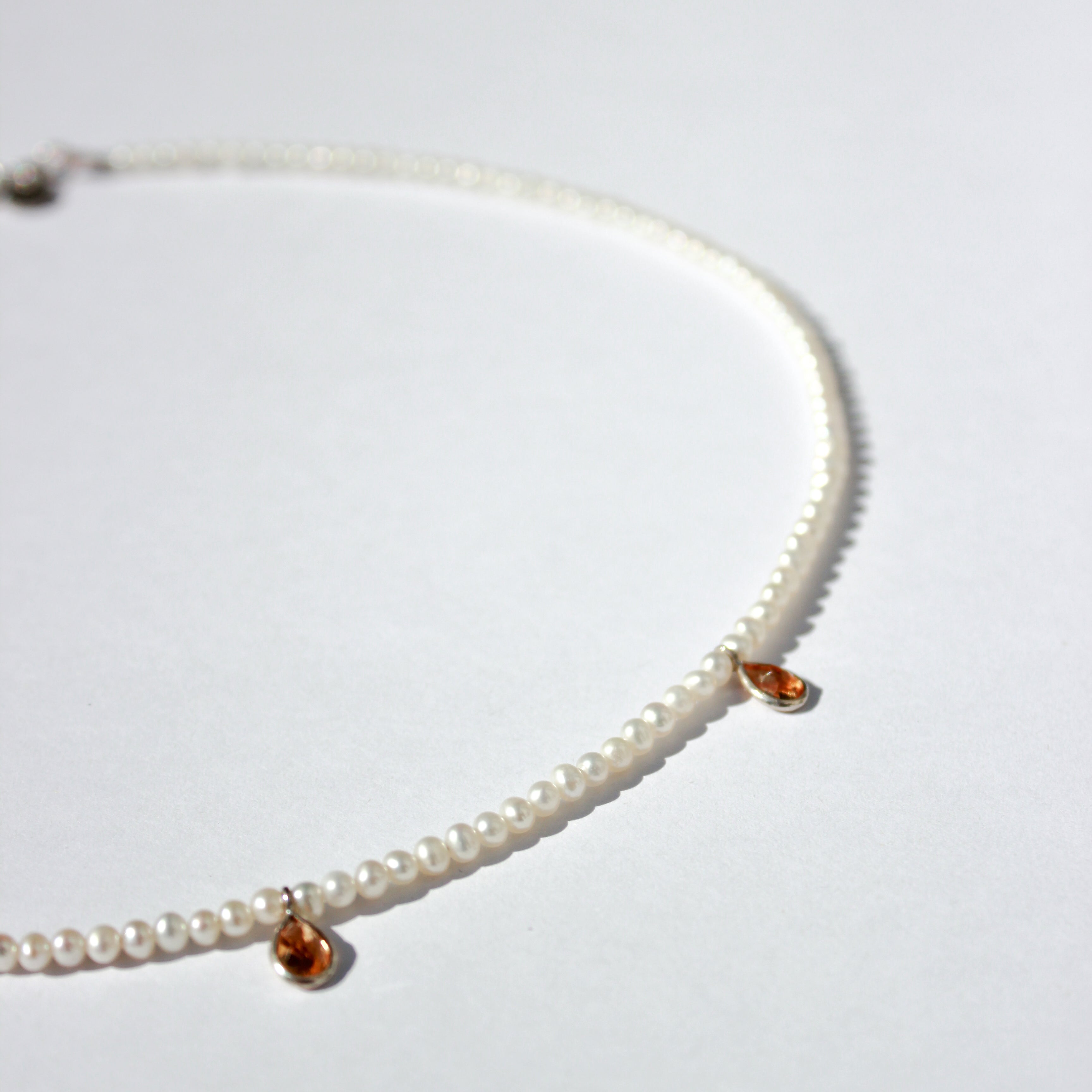 Sun Citrine & Pearls Necklace