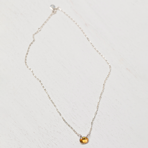 Sun Oval Citrine Fisher Necklace
