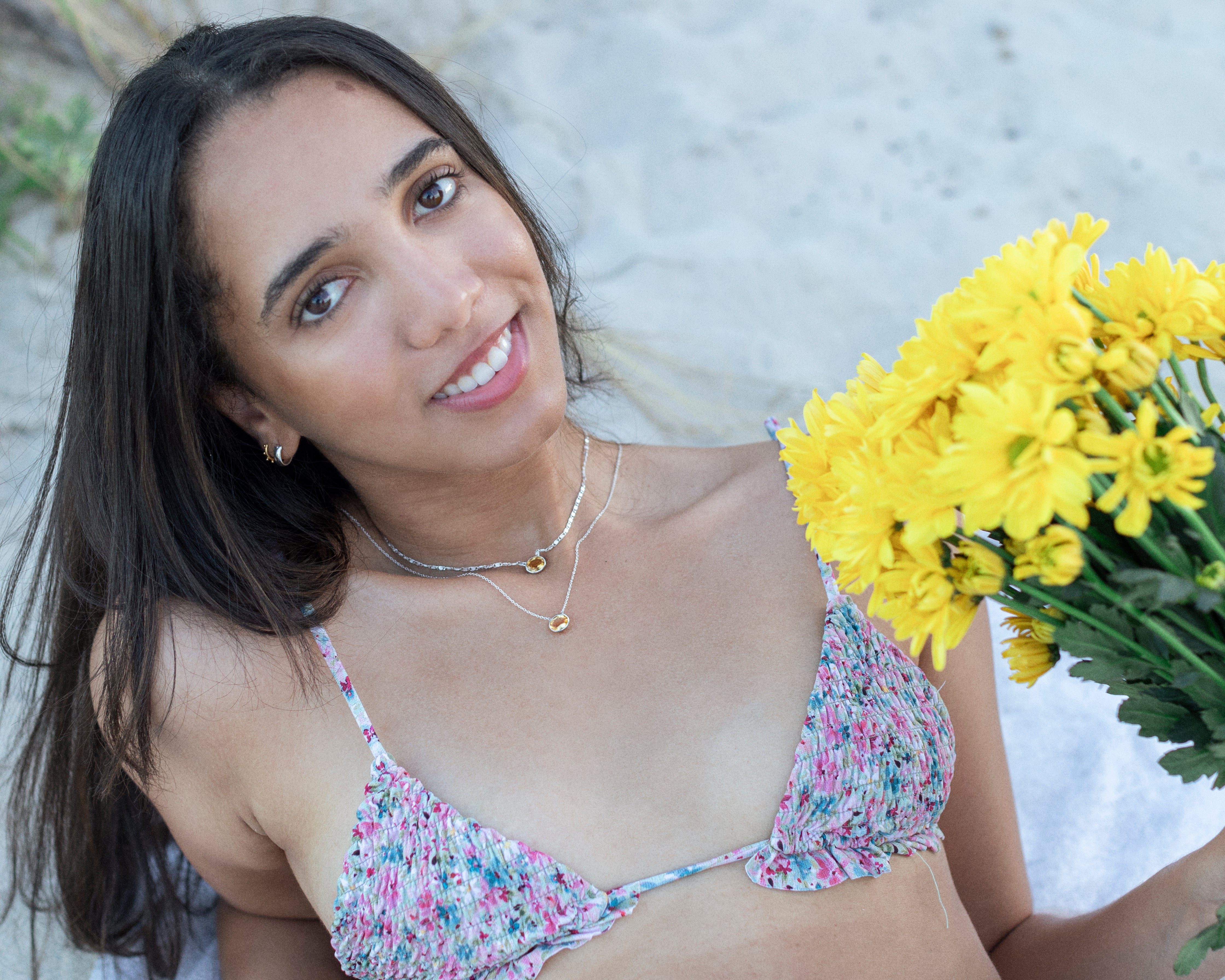 Sun Oval Citrine Necklace