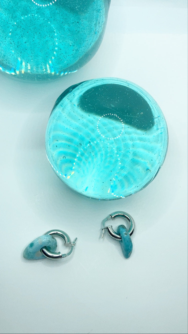 Pinpoint Larimar Shaped earring