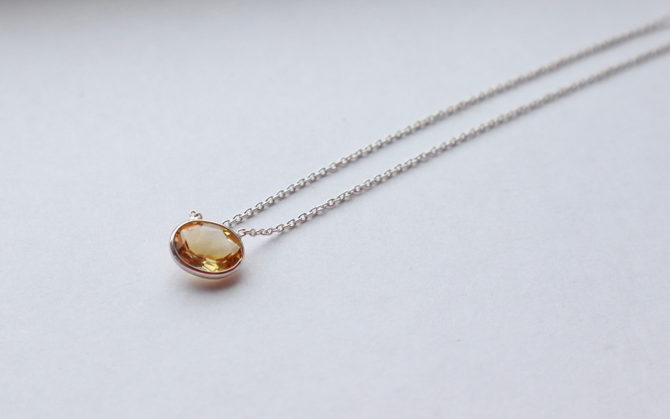 Sun Oval Citrine Necklace